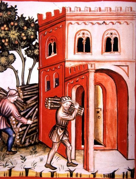 Fol.97v विंटर स्टोर, 'टैकुइनम सैंटियाटिस कोडेक्स विंडोबोनेंसिस' (वेल्लम) से चित्रण द्वारा इतालवी स्कूल