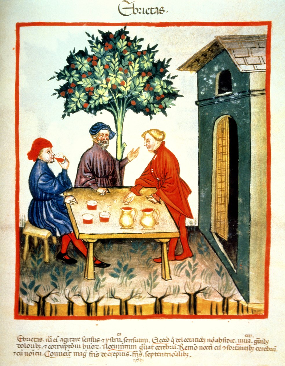 Fol.99r मादकता, Tacuinum Santiatis कोडेक्स Vindobonensis से चित्रण द्वारा इतालवी स्कूल