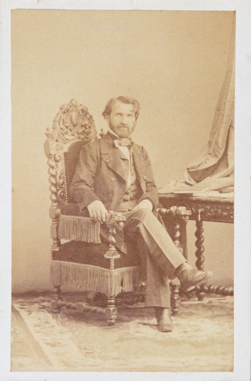 Giuseppe Verdi (1813-1901) c.1860 (सीपिया फोटो) द्वारा इतालवी स्कूल