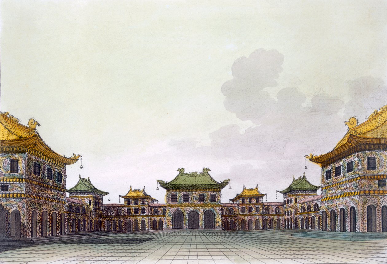 पीकिंग में एक अमीर व्यक्ति का घर, c.1820s-30s द्वारा इतालवी स्कूल