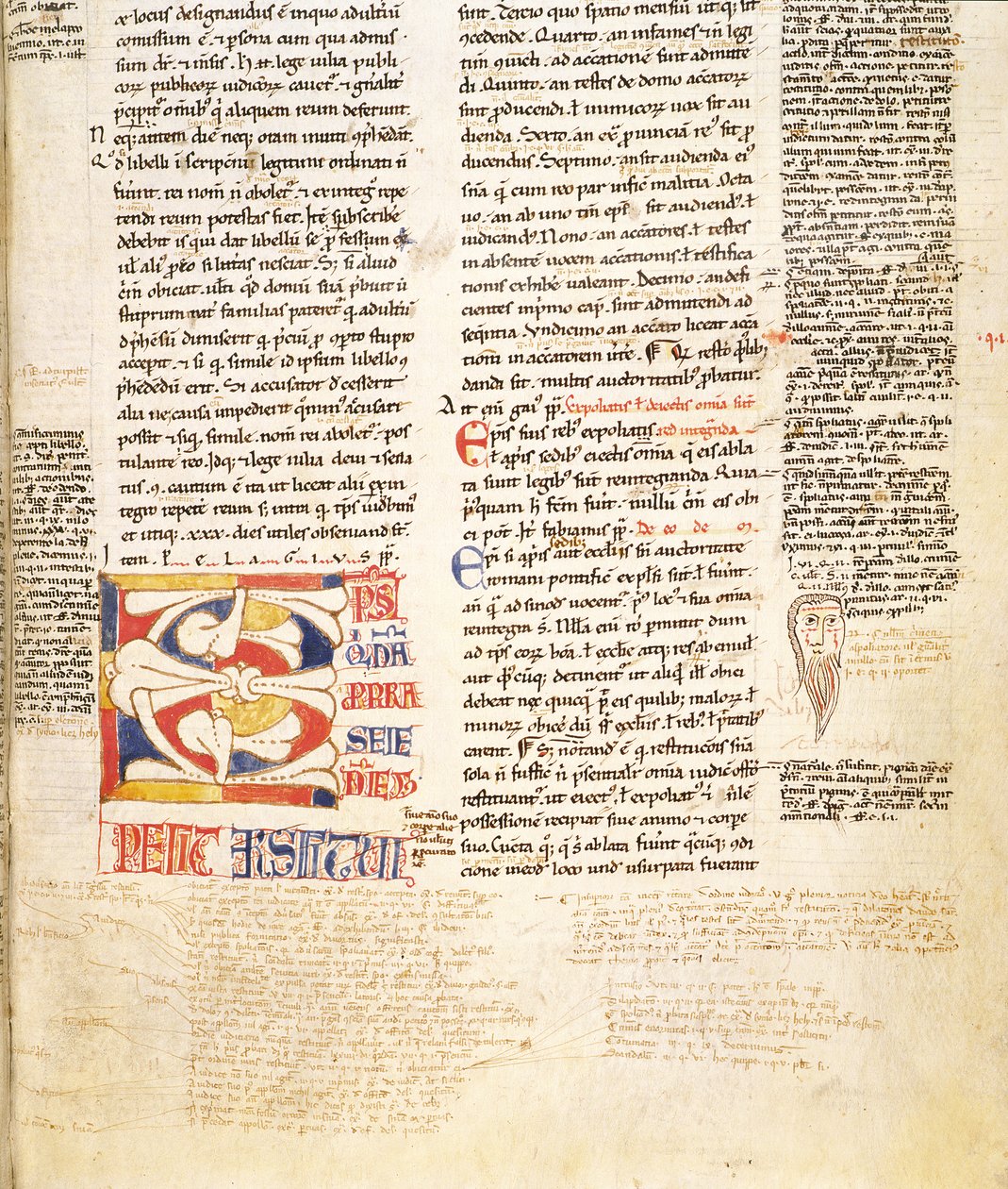 सुश्री मैकलीन 135, f.96r: एक पौधे के रूप-विवरण का इतिहास, प्रारंभिक सी, ग्राटियन्स डेक्रटम से, देर से सदी में द्वारा इतालवी स्कूल