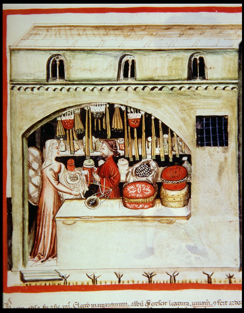 नई f.46r चावल, 2644, बेचना Tacuinum स्वस्थ कोडेक्स से द्वारा इतालवी स्कूल