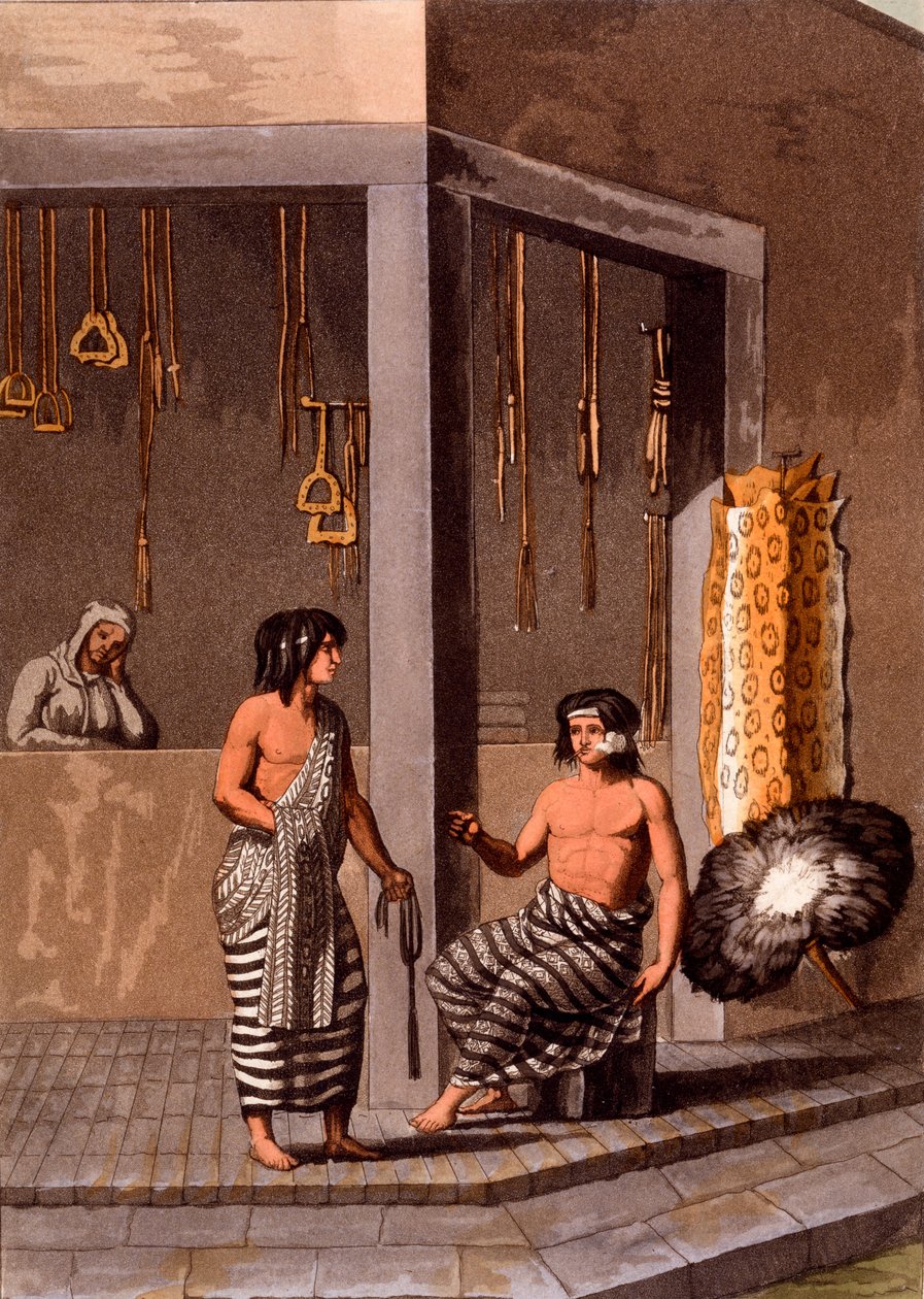 पम्पास इंडियंस ने इंडियनो, कैले डे-टोरस, ब्यूनस आयर्स, c.1820s-30s नामक दुकान में द्वारा इतालवी स्कूल