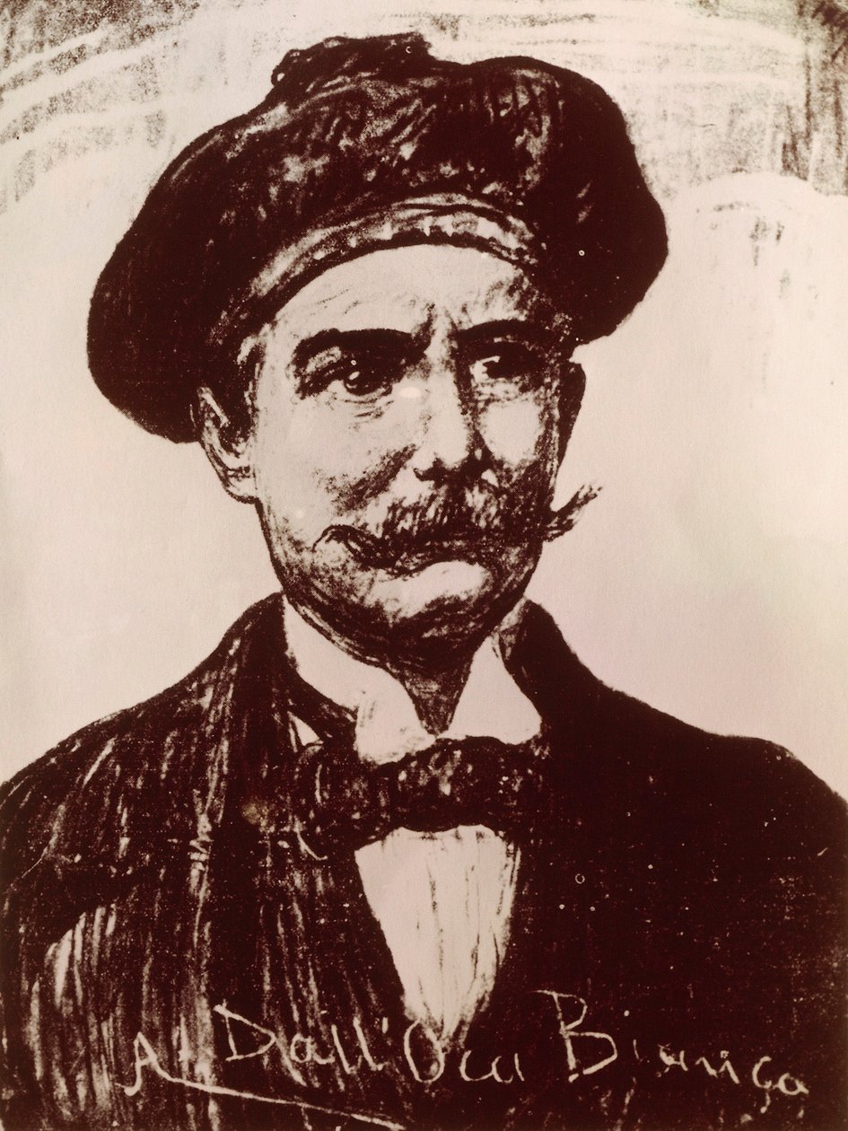 एमिलियो सालगारी का पोर्ट्रेट (लिथो) द्वारा इतालवी स्कूल