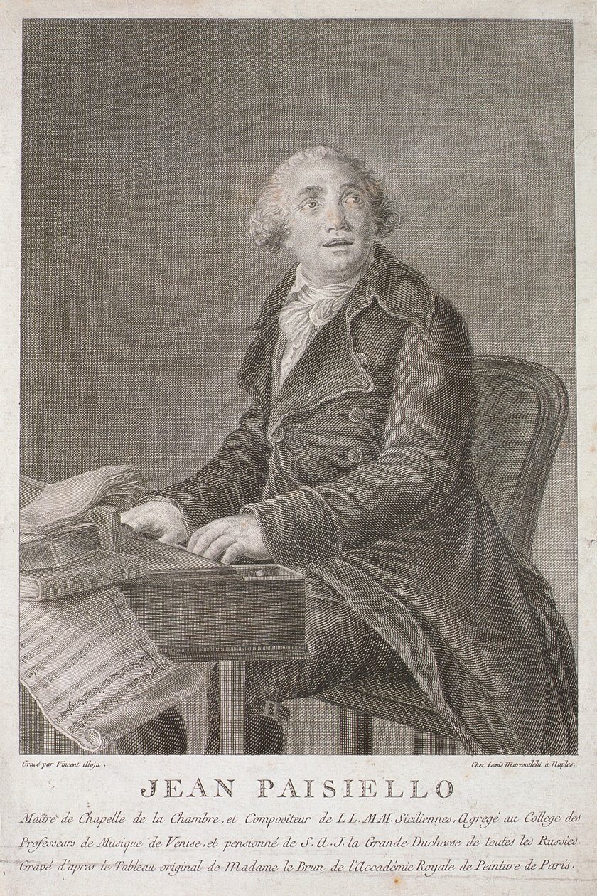 विन्सेन्ट अलोजा द्वारा उत्कीर्ण गियोवन्नी पिसिएलो (1782-1840) का चित्र द्वारा इतालवी स्कूल