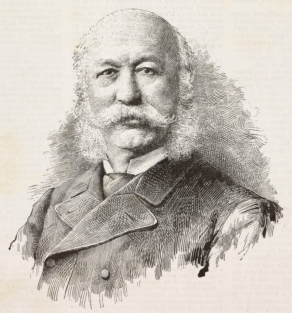 Girolamo Cantelli (1815-1884), इतालवी देशभक्त और राजनीतिज्ञ का पोर्ट्रेट, L'Illustration Italiana से बरोनी और गार्डेली की तस्वीर से उकेरा गया, नंबर 52, 28 दिसंबर द्वारा इतालवी स्कूल