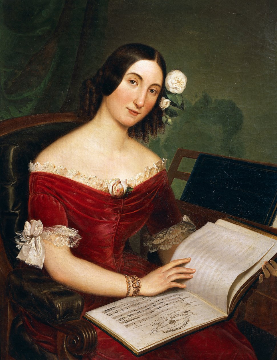 Giuseppina Strepponi (Lodi .) का पोर्ट्रेट द्वारा इतालवी स्कूल