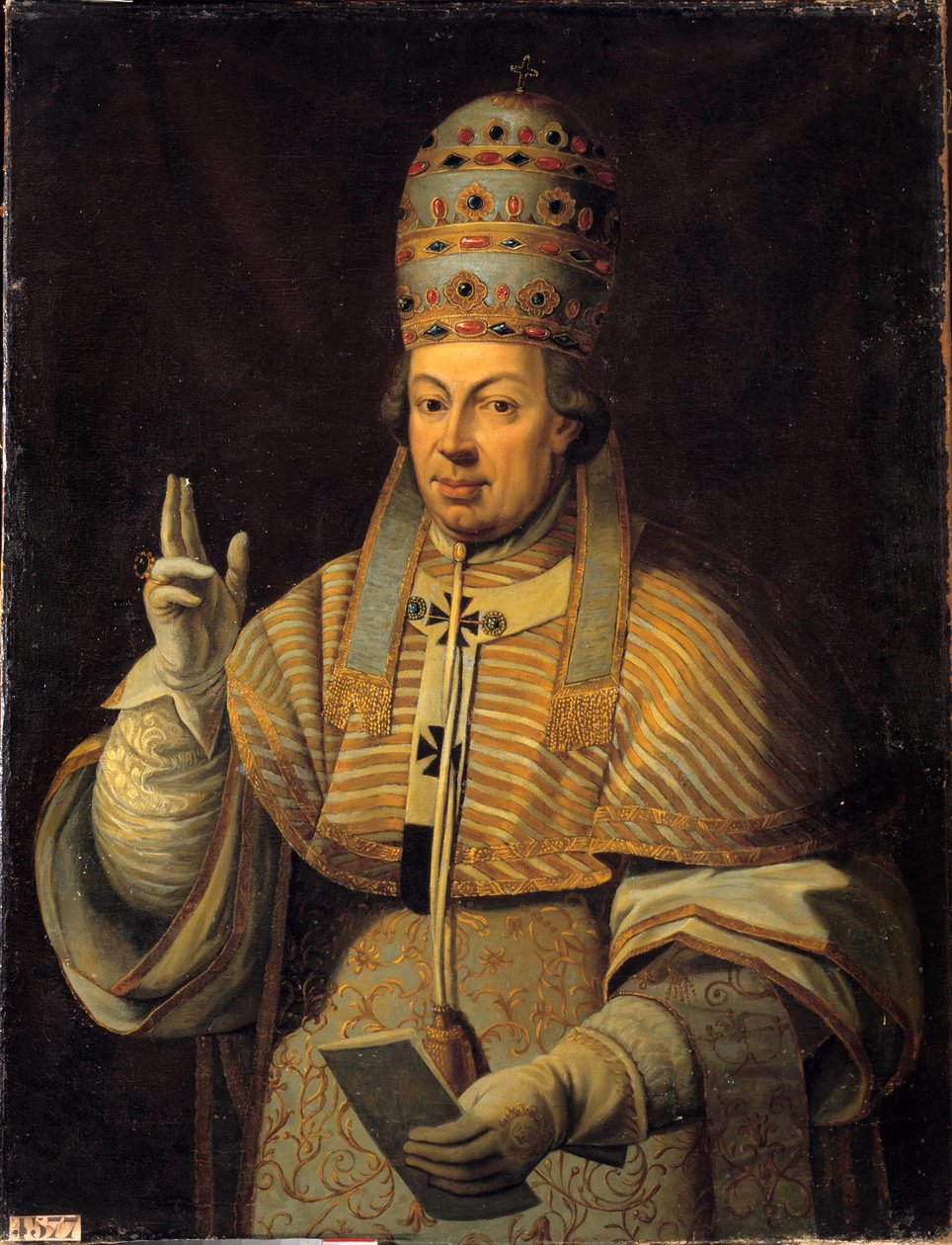 पोप पायस (पियो या पायस) VI (1717-1799) का पोर्ट्रेट। अनाम इतालवी पेंटिंग द्वारा इतालवी स्कूल