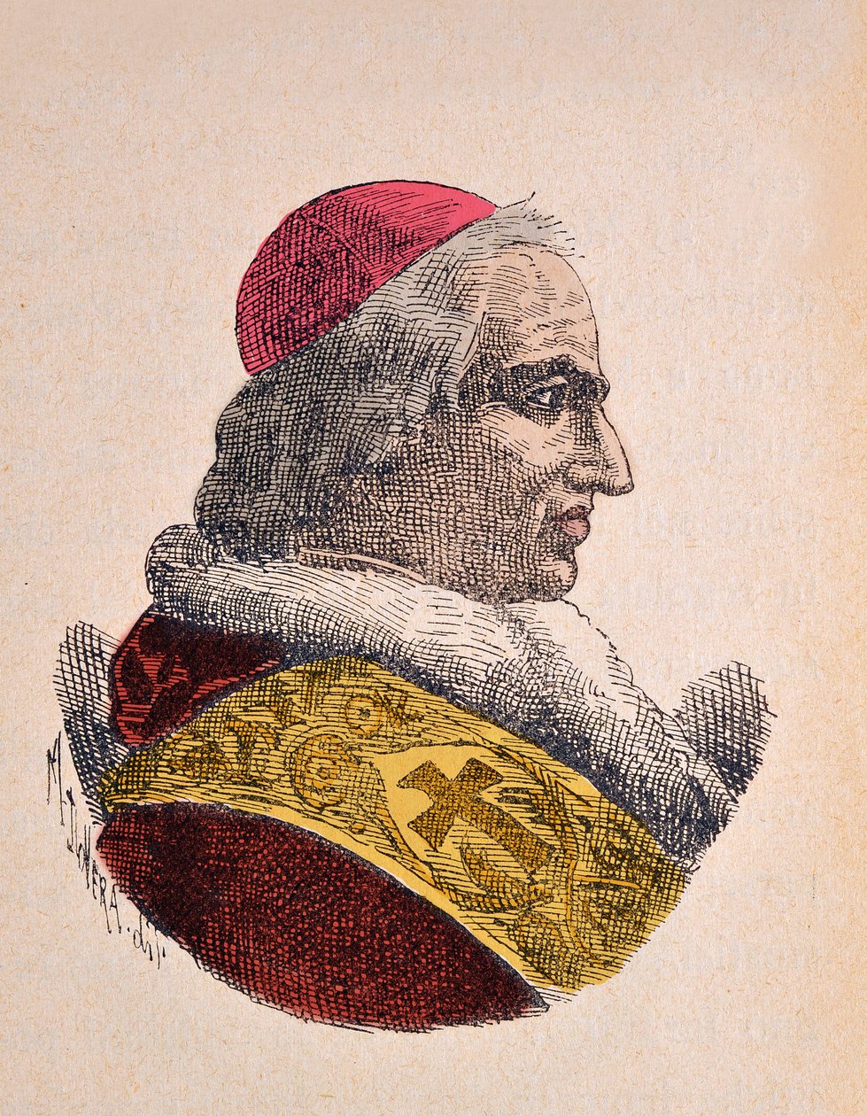 पोप पाई VIII (पायस या पीआईओ) का पोर्ट्रेट (1829-1830) द्वारा इतालवी स्कूल