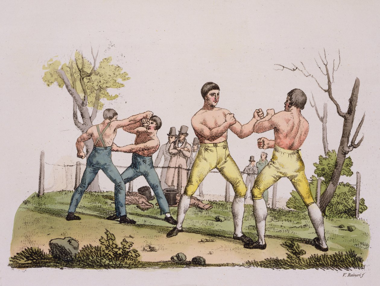 Pugilists, प्लेट 31 द नेशन्स ऑफ द नेशंस (एक्वाटिंट) द्वारा इतालवी स्कूल