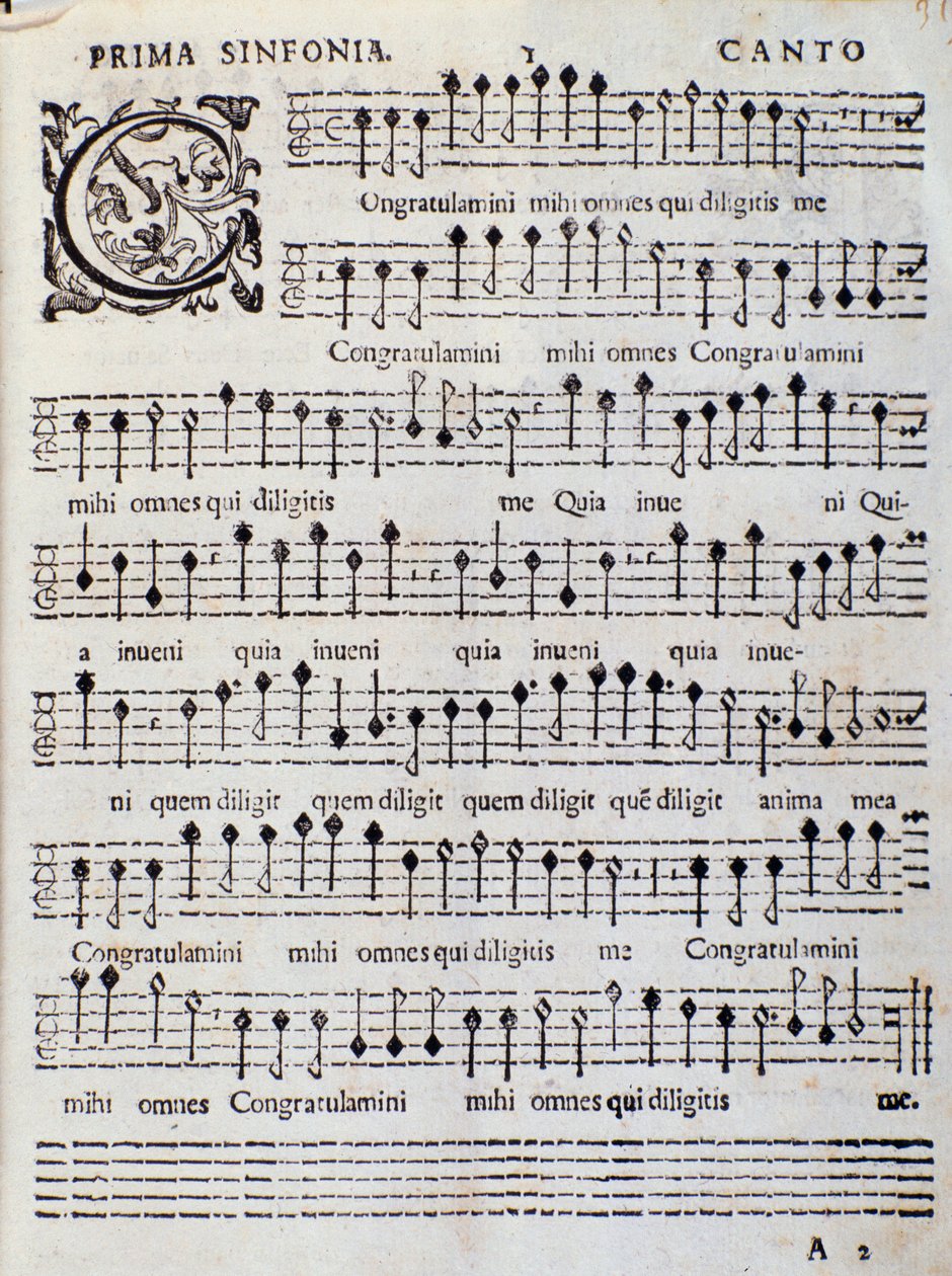 Adriano Banchieri . द्वारा फ्रेंच गाने में Concerto 5 के लिए शीट संगीत द्वारा इतालवी स्कूल