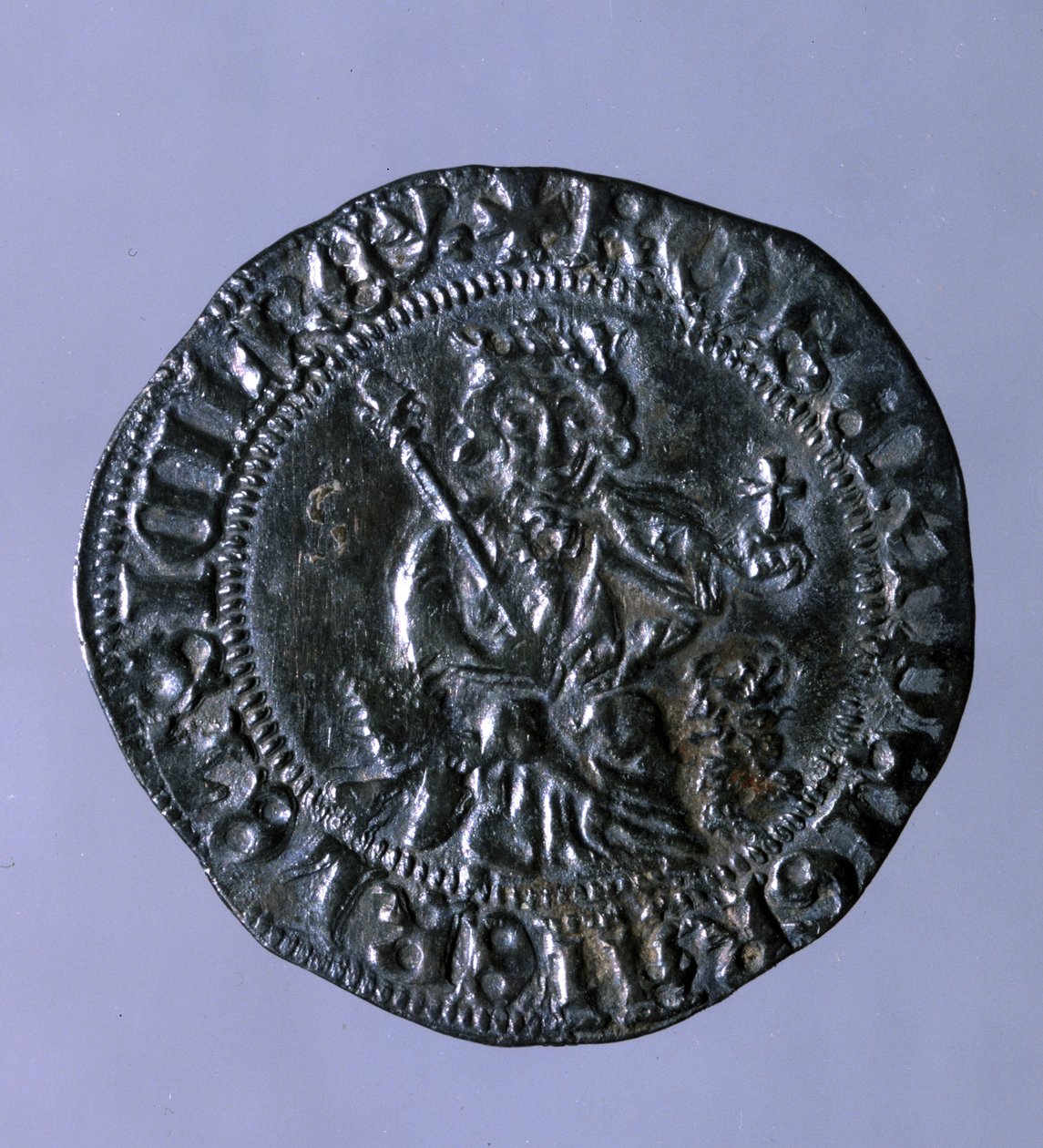 चांदी का सिक्का नेपल्स के राजा अंजु के रॉबर्ट प्रथम (1275-1343) के समय चला। द्वारा इतालवी स्कूल
