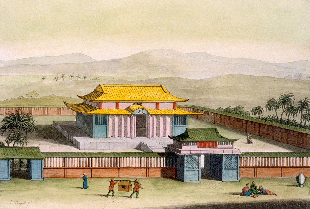 टेम्पल डेबोड्स कंट्रीसाइड के एक परिसर में, कॉस्टयूम देई से ... Giulio Ferrario, c.1820s-30s (हाथ से बने लिथो) द्वारा द्वारा इतालवी स्कूल