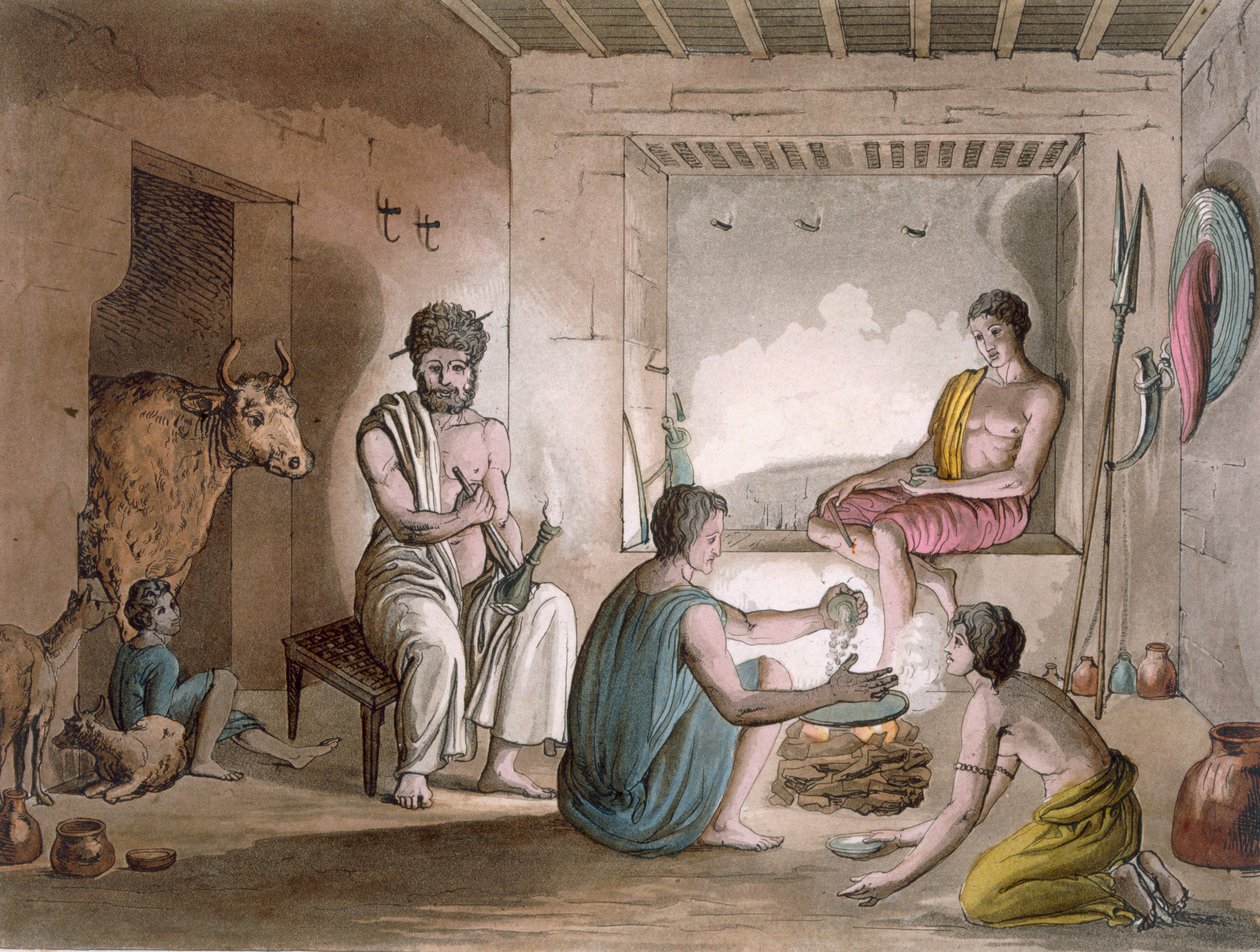 रॉक-कट घरों में रहने वाले एबिसिनिया की हज़ोर्टा जनजाति, c.1820s-30 द्वारा इतालवी स्कूल
