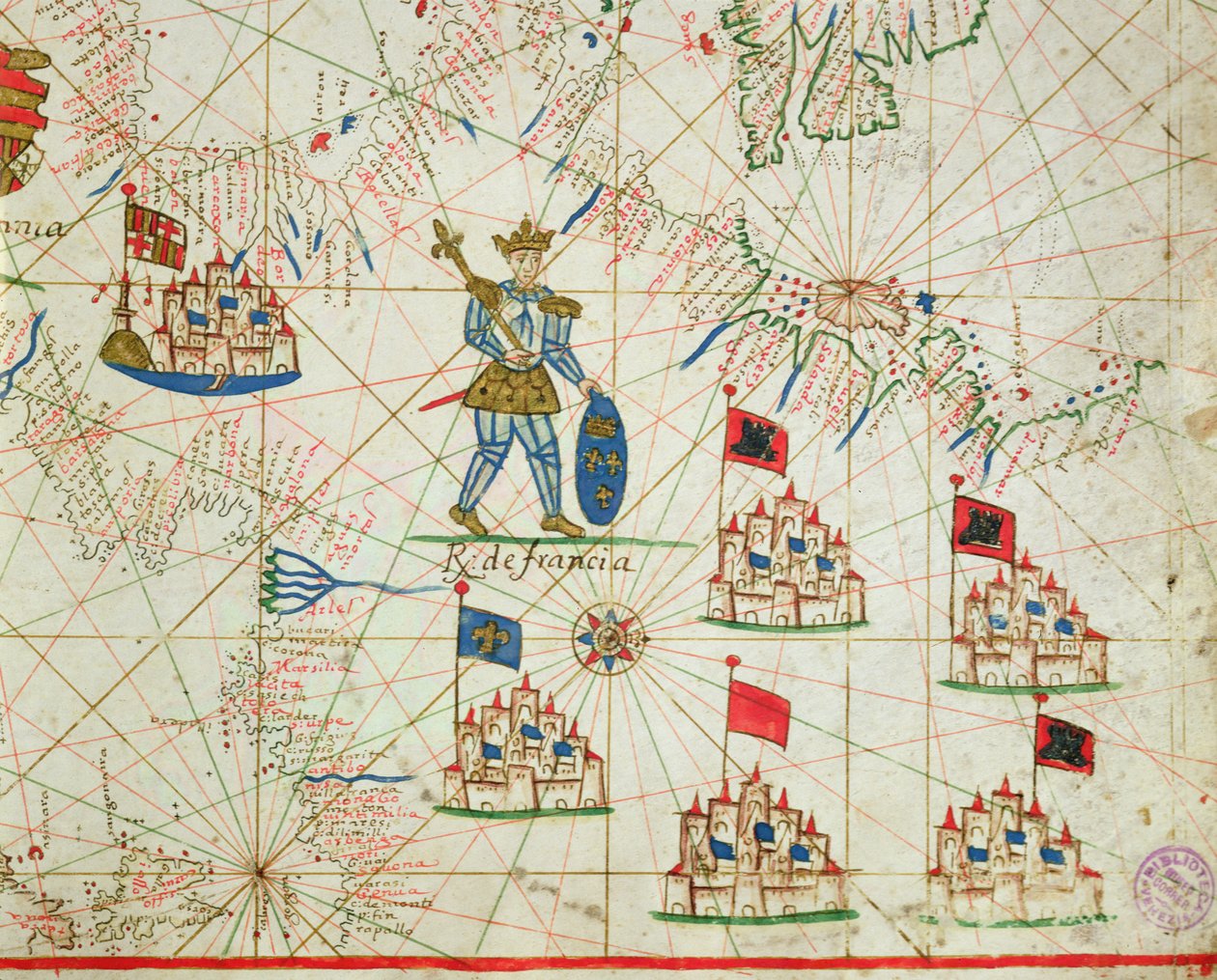 फ्रांस के राज्य, एक समुद्री परमाणु से, 1646 (वेल्लम पर स्याही) द्वारा इतालवी स्कूल