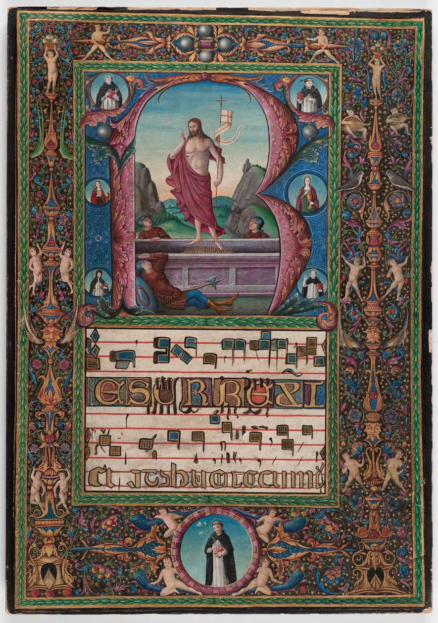 पुनरुत्थान, उत्तरी इटली, c.1500 (वेल्लम पर तापमान) द्वारा इतालवी स्कूल