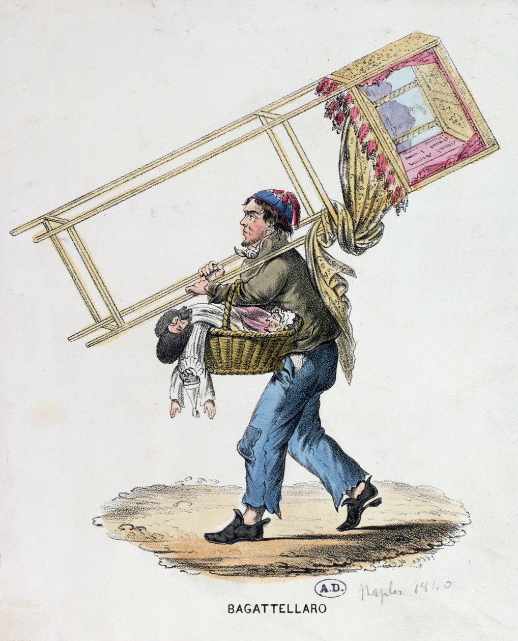 भटकने वाला कठपुतली, c.1840 द्वारा इतालवी स्कूल