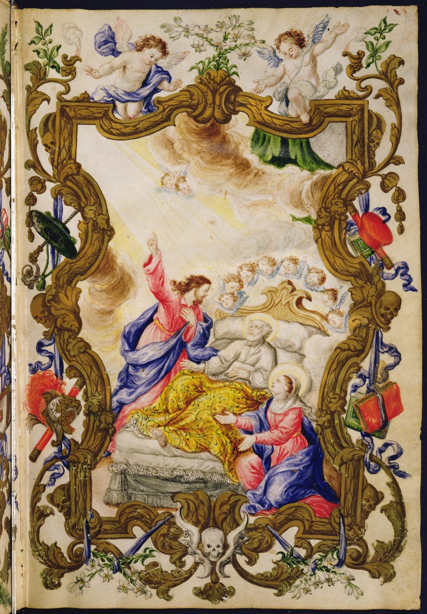 क्रोनियन की अच्छी मौत, ब्यूना मोर्टे के ले गिल्ड के मैरीगोला से, c.1712-14 (वेल्लम पर स्याही) द्वारा इतालवी स्कूल