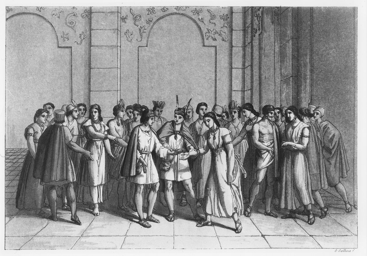 इंकास ने जिस तरह से प्रिंसेस डु संग से शादी की, c.1820 द्वारा इतालवी स्कूल