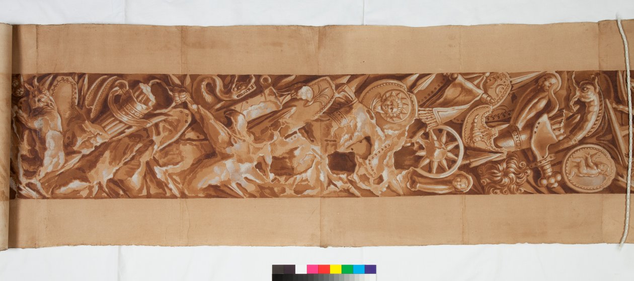 प्राचीन के बाद के तीन चित्र, c.1750 (काले चाक में बेहोश संकेत पर भूरे रंग के धुले में उगे ब्रश) द्वारा इतालवी स्कूल