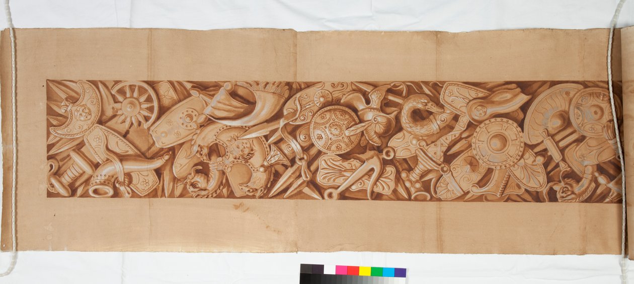 प्राचीन के बाद के तीन चित्र, c.1750 (काले चाक में बेहोश संकेत पर भूरे रंग के धुले में उगे ब्रश) द्वारा इतालवी स्कूल