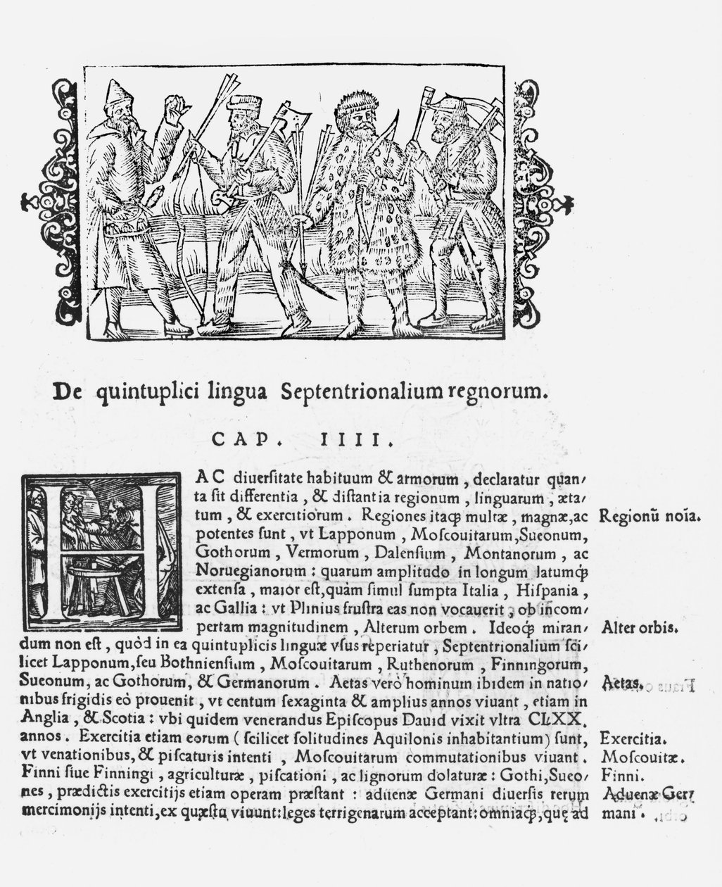 भाषाओं की विविधता, ओलौस मैग्नुस द्वारा उत्तरी पीपुल्स का एक इतिहास (1490-1558), रोम, 1555 में प्रकाशित से द्वारा इतालवी स्कूल