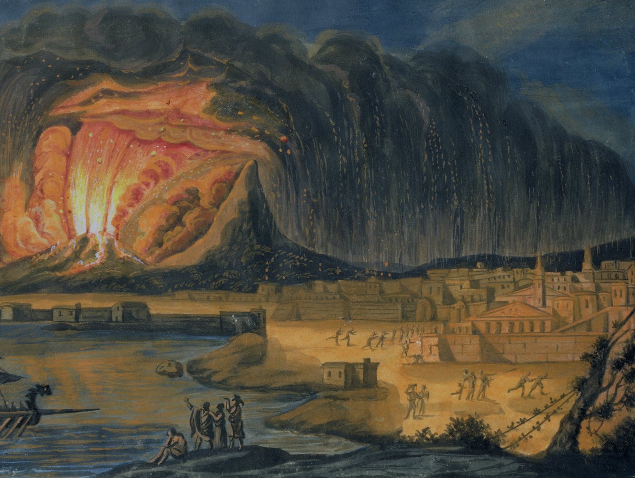 वेसुवियस एरुपिंग नियर नेपल्स, c.1815 द्वारा इतालवी स्कूल