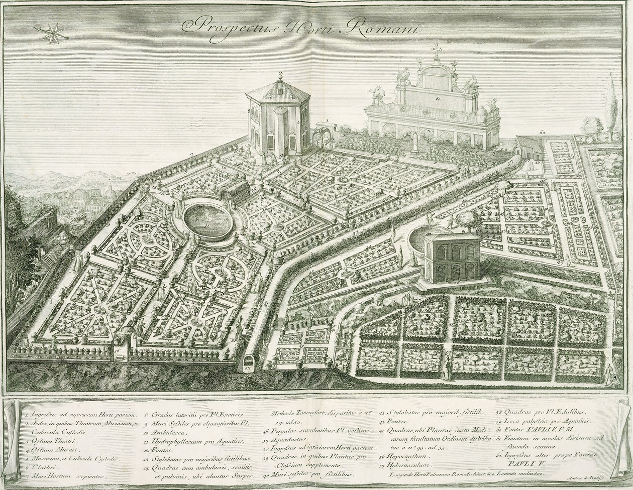 रोमन गार्डन का दृश्य, 1772-1784 द्वारा इतालवी स्कूल