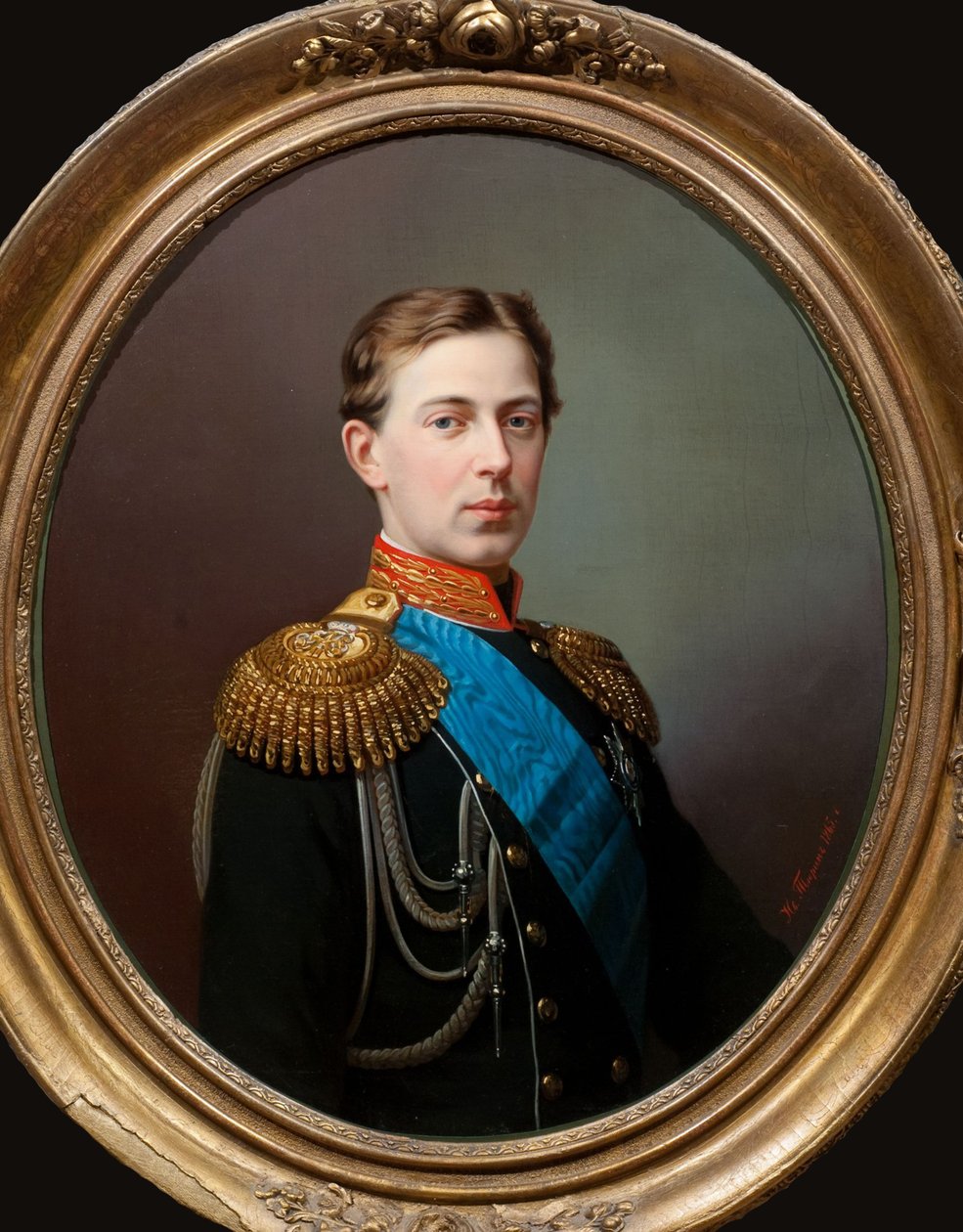 1843-1865, 1865 रूस के तारेविच निकोलस अलेक्जेंड्रोविच का पोर्ट्रेट। द्वारा इवान अलेक्सेविच ट्यूरिन