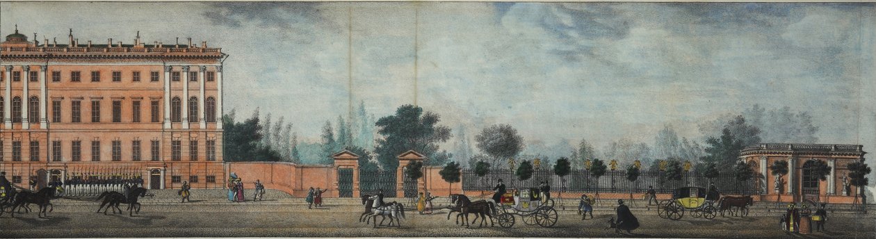 Anichkov पैलेस। नेवस्की प्रॉस्पेक्ट के पैनोरमा से, 1830 द्वारा इवान एलेक्सेयेविच इवानोव