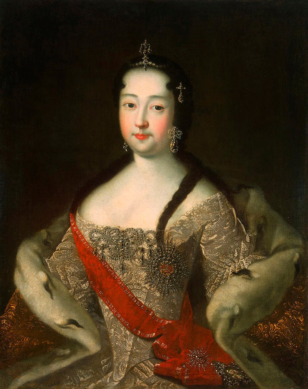 1721 के बाद, 1708-1728, रूस के अन्ना पेत्रोव्ना के रूस के तारेवन का चित्र। द्वारा इवान ग्रिगोरिविच एडॉल्स्की द एल्डर