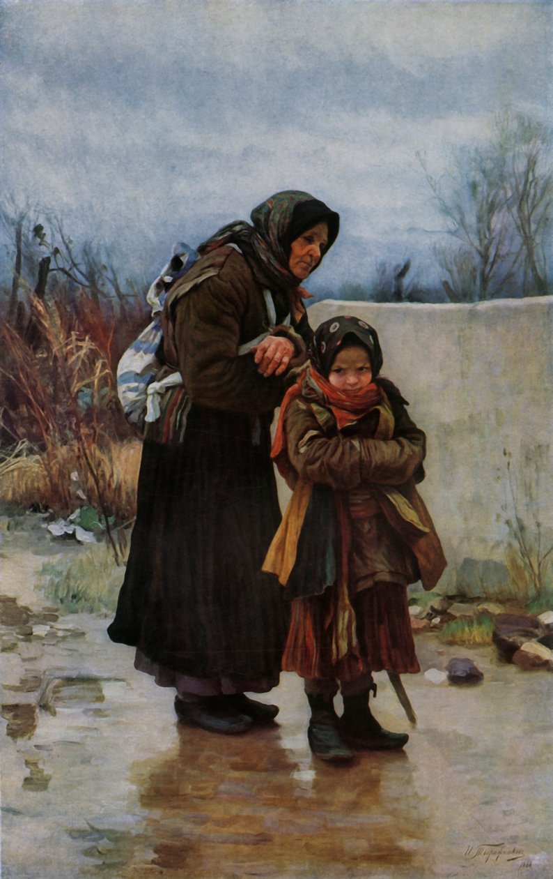 दादी और पोता, 1880, 1965। द्वारा इवान इवानोविच ट्वोरोज़निकोव