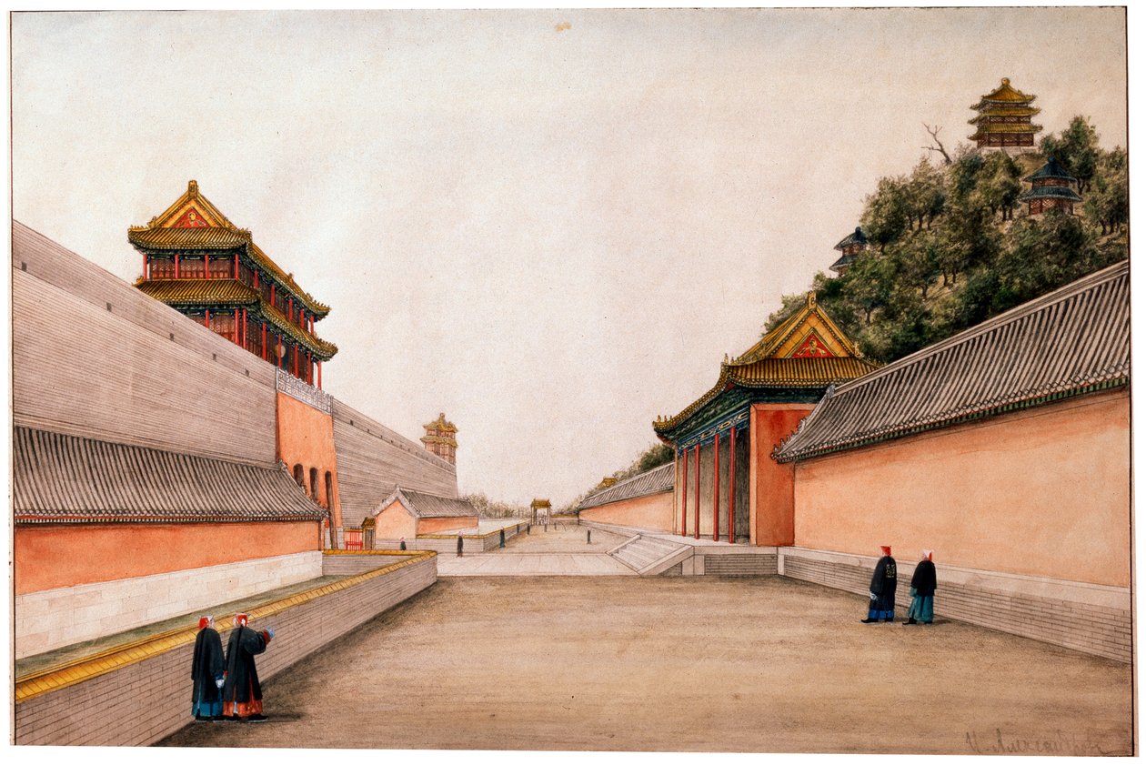 चीनी रेखाचित्र, बीजिंग में विंटर पैलेस, c1804-c1806 द्वारा इवान पेट्रोविच अलेक्जेंड्रोव