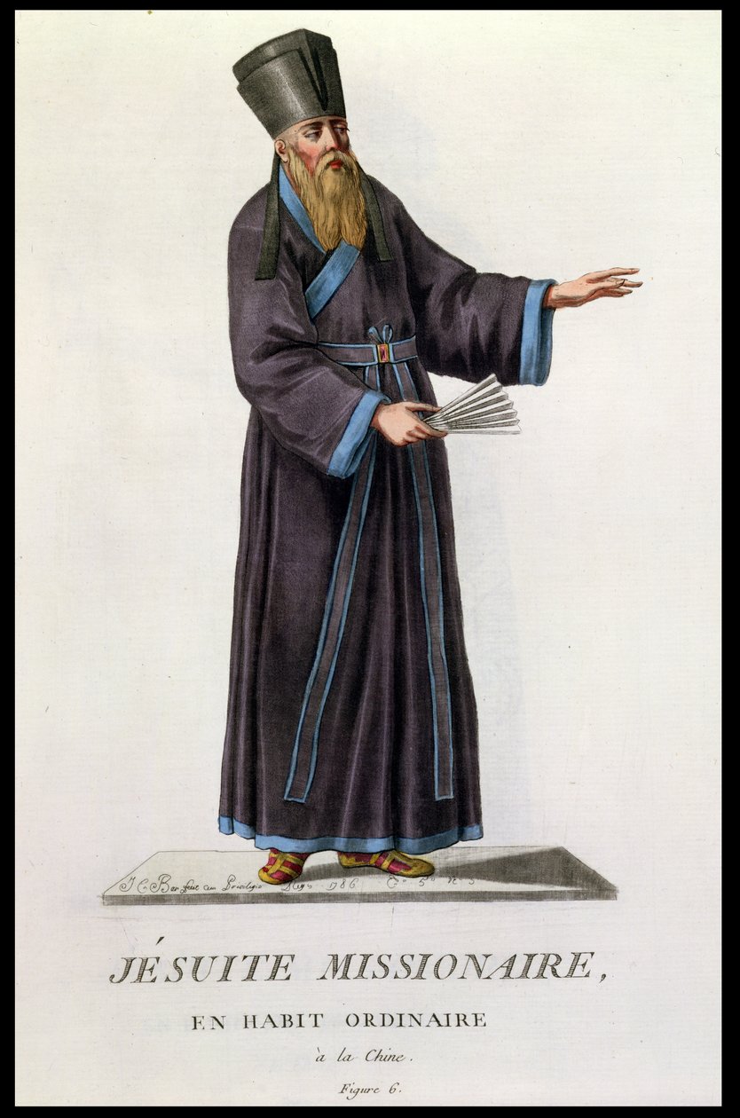 फादर एडम स्कॉल वॉन बेल (1591-1666) चीन में, &39;धार्मिक और सैन्य आदेशों के सभी परिधानों के संग्रह&39; से, 1785 में प्रकाशित द्वारा जेसी बार