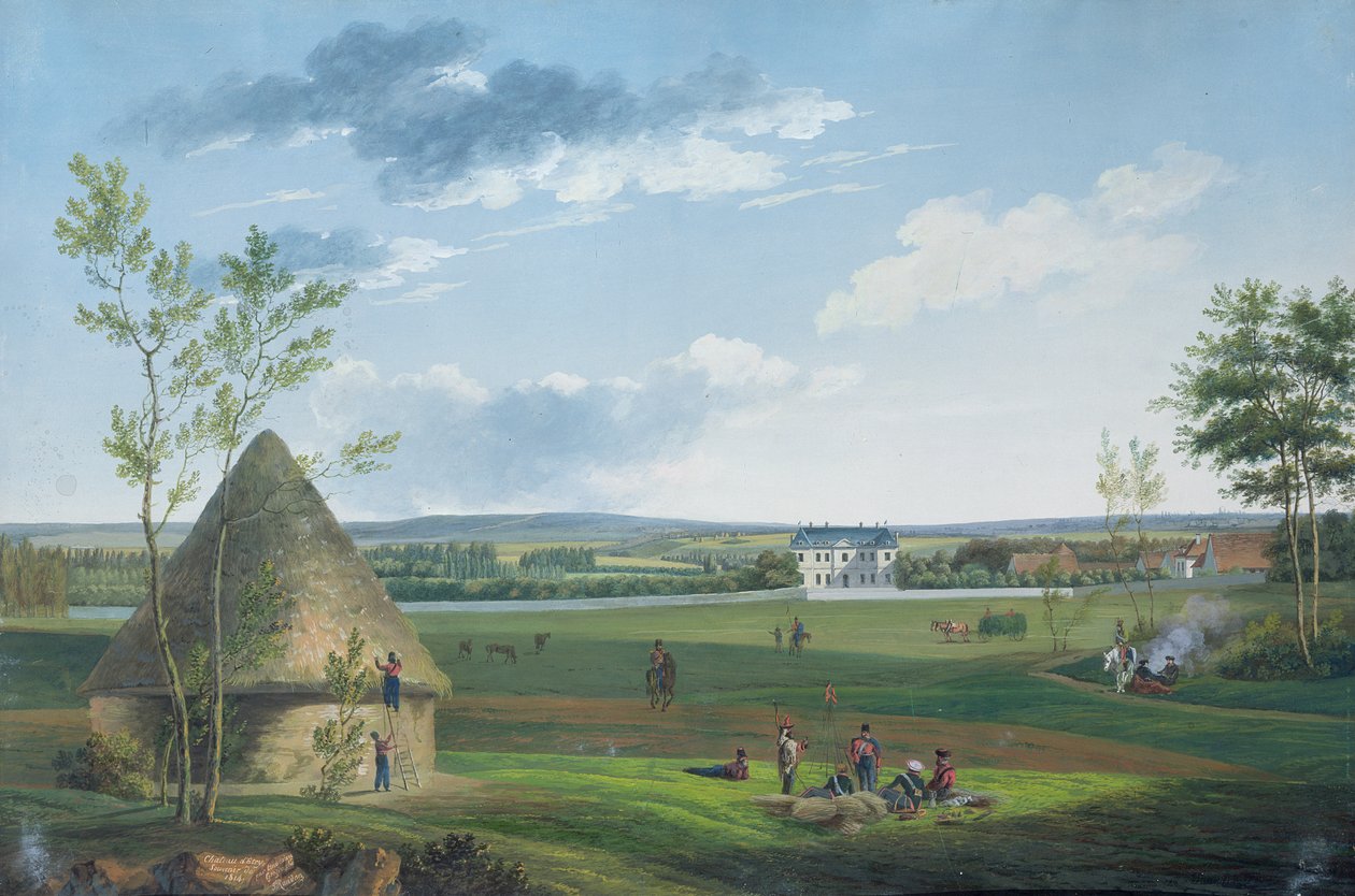 1814 में Cossacks द्वारा Chateau d&39;Etry और पार्क पर कब्जा कर लिया गया द्वारा जे। रैंडन