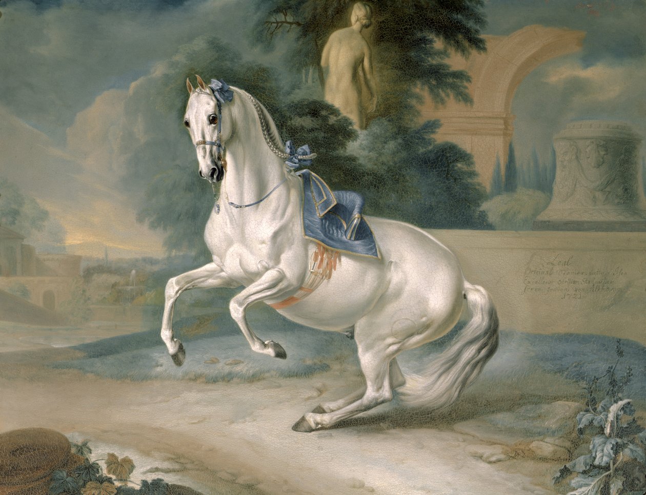 द व्हाइट स्टैलियन &39;लील&39; एन लेवडे, 1721 द्वारा JG और ब्रांड, JC हैमिल्टन