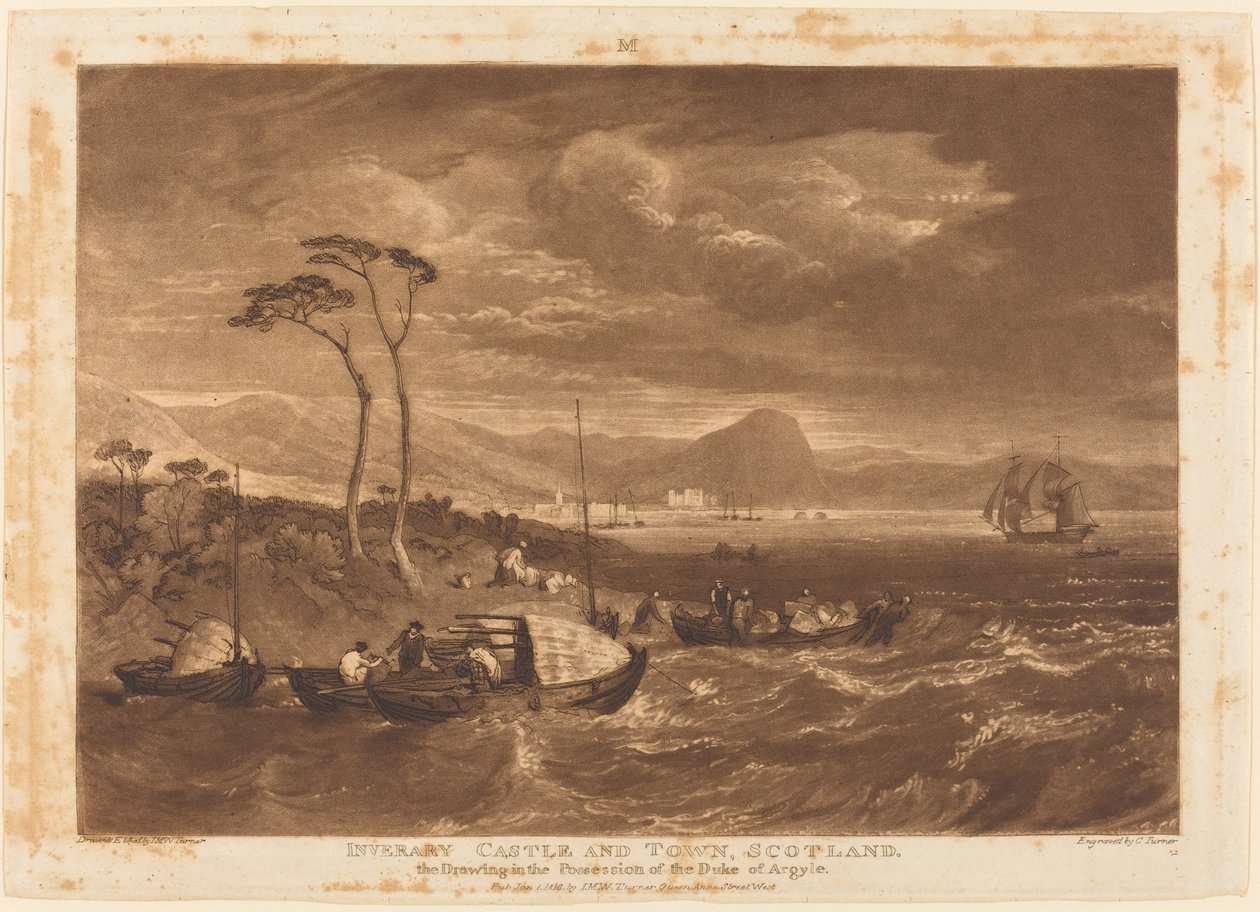 इनवेरी कैसल एंड टाउन, 1816। द्वारा जोसेफ मैलॉर्ड विलियम टर्नर