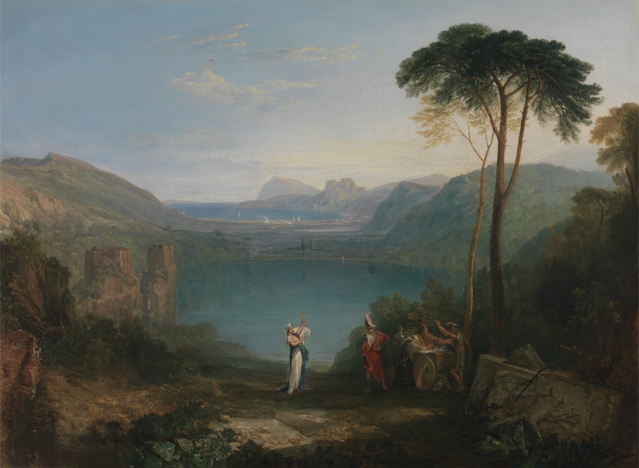एवर्नस झील: 1814 और 1815 के बीच एनीस और कुमायन सिबिल। द्वारा जोसेफ मैलॉर्ड विलियम टर्नर