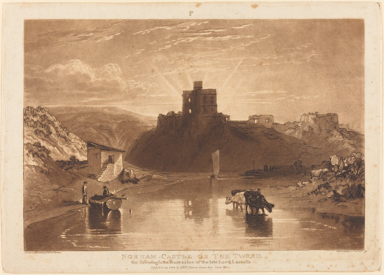 नोरहम कैसल, 1816 प्रकाशित। द्वारा जोसेफ मैलॉर्ड विलियम टर्नर