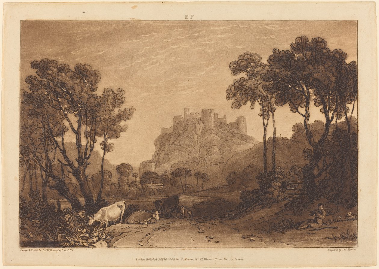 द कैसल एबव द मीडोज, 1808 में प्रकाशित हुआ। द्वारा जोसेफ मैलॉर्ड विलियम टर्नर