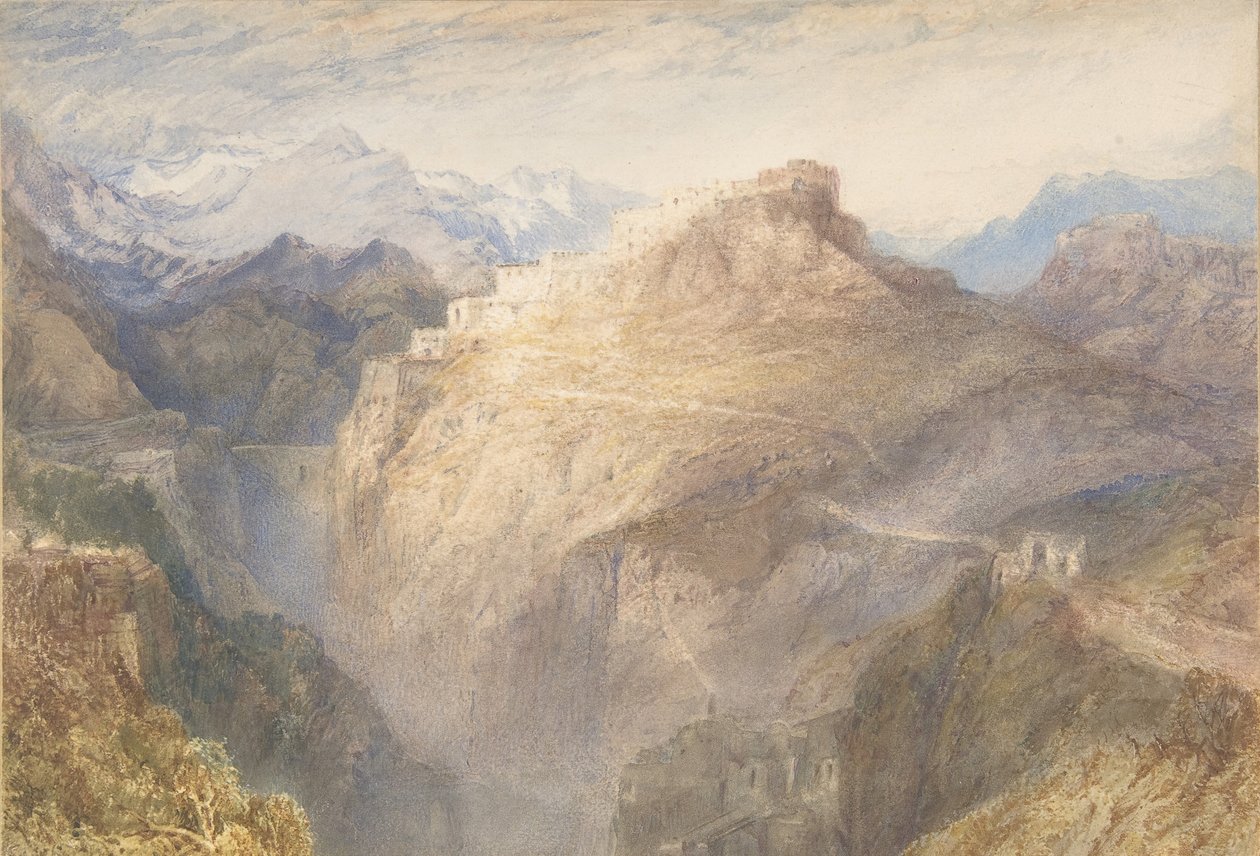 एल'एस्सिलॉन का किला, वैल डे ला मौरिएन, फ्रांस, 1835-36। द्वारा जोसेफ मैलॉर्ड विलियम टर्नर