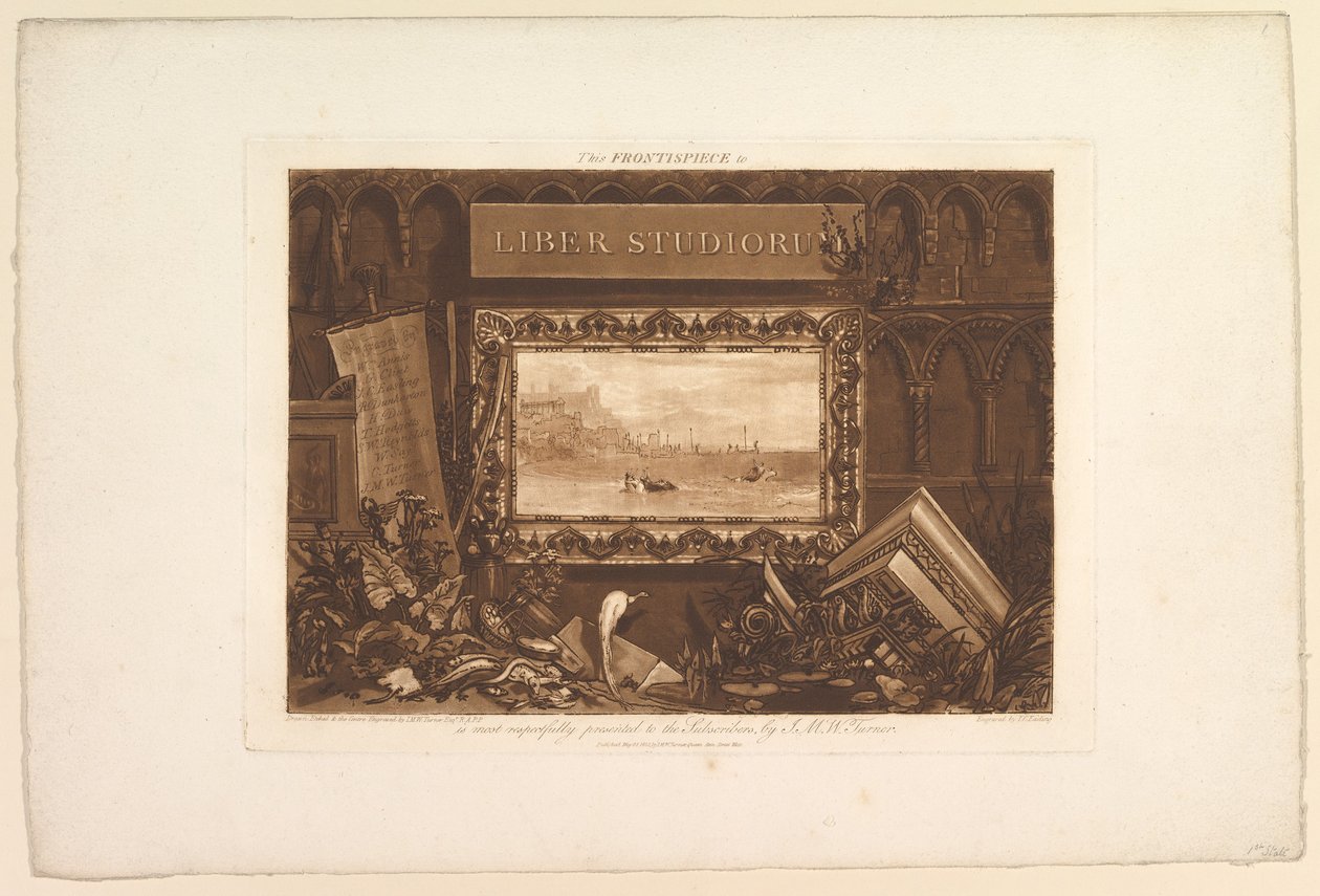 द फ्रंटिसपीस टू लिबर स्टडियोरम, मई 1812। द्वारा जोसेफ मैलॉर्ड विलियम टर्नर