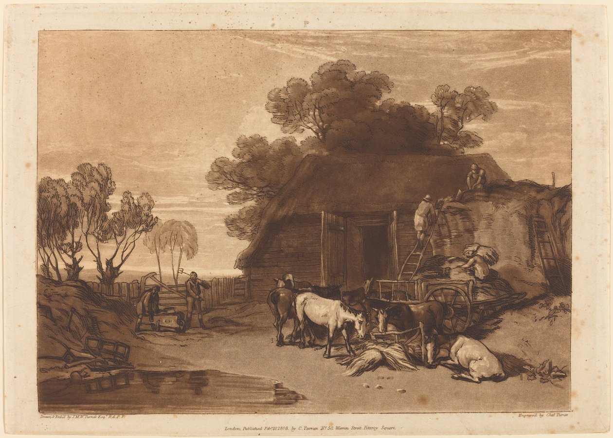 द स्ट्रॉ यार्ड, 1808 प्रकाशित। द्वारा जोसेफ मैलॉर्ड विलियम टर्नर