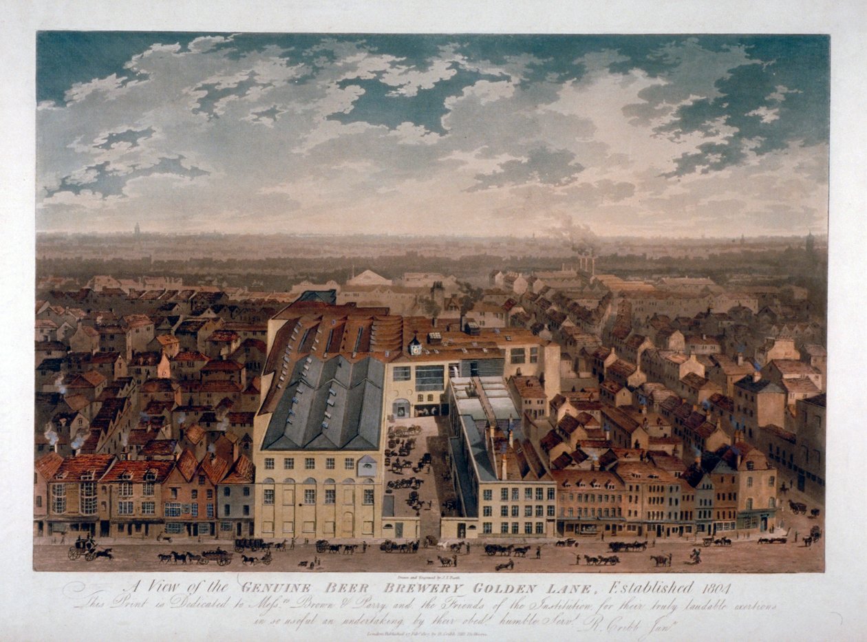 द जेनुइन बीयर ब्रेवरी, गोल्डन लेन, लंदन, 1807 द्वारा जे एस बार्थ