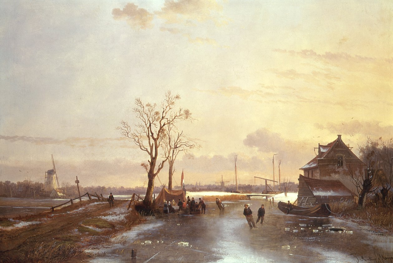 विंटर सीन, 1853 द्वारा जे। एंटोन मिग्नॉन
