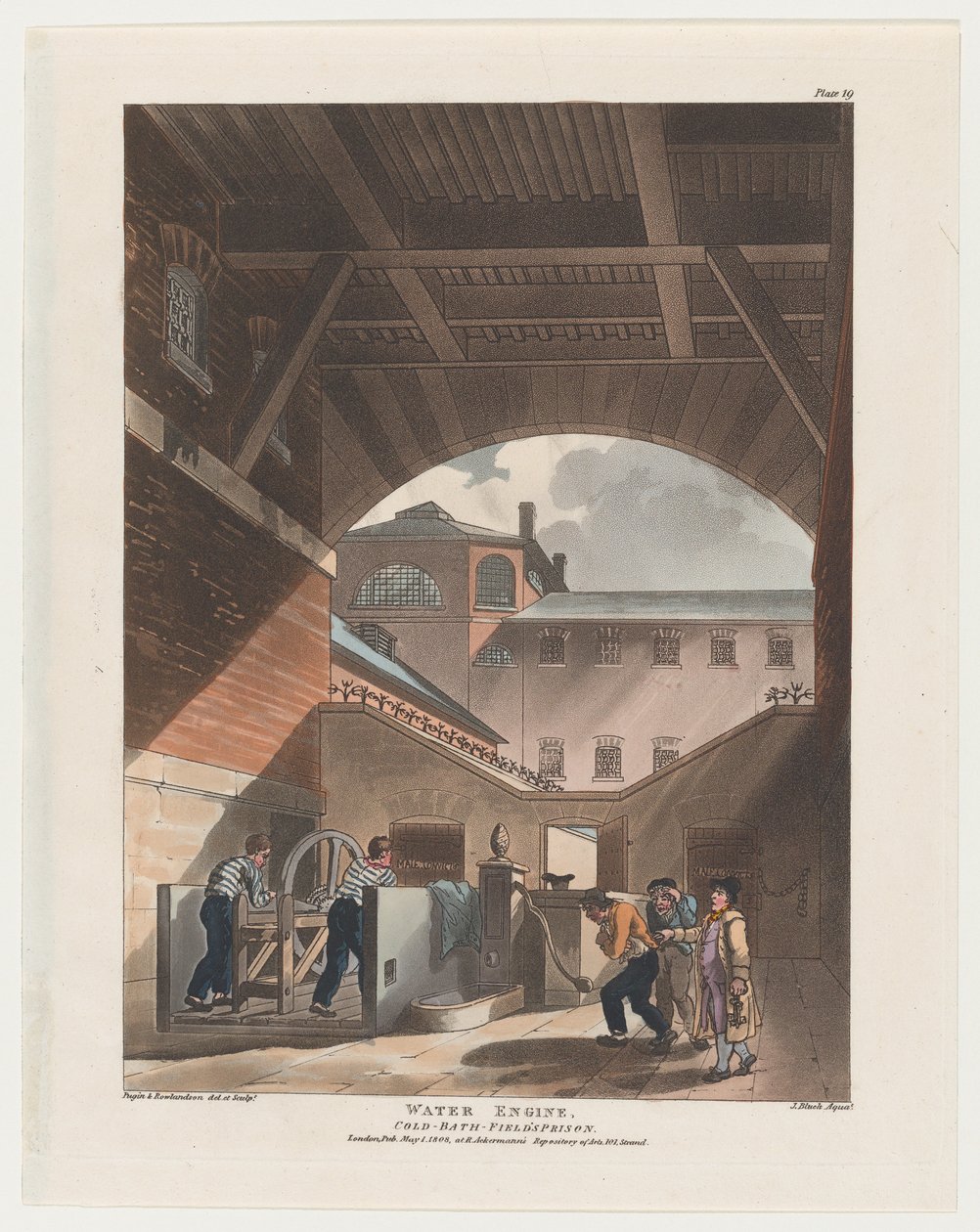 वाटर इंजन, कोल्ड-बाथ फील्ड्स प्रिज़न, 1808., 1808। द्वारा जे. ब्लुक