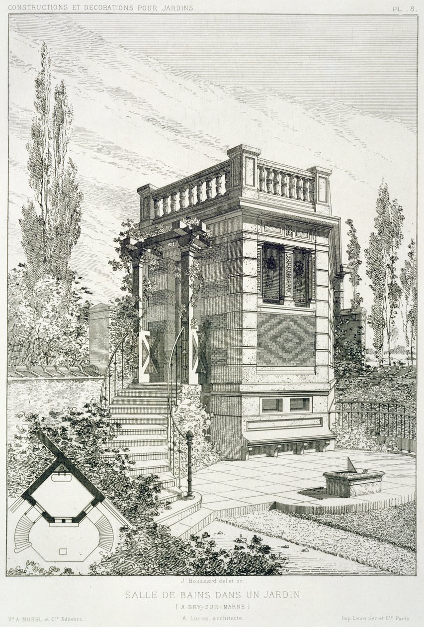 विभिन्न वास्तुकारों द्वारा डिजाइनों की मात्रा से स्नान कक्ष, पब। Morel & Cie, पेरिस, c.1880 द्वारा जे। बूसर्ड