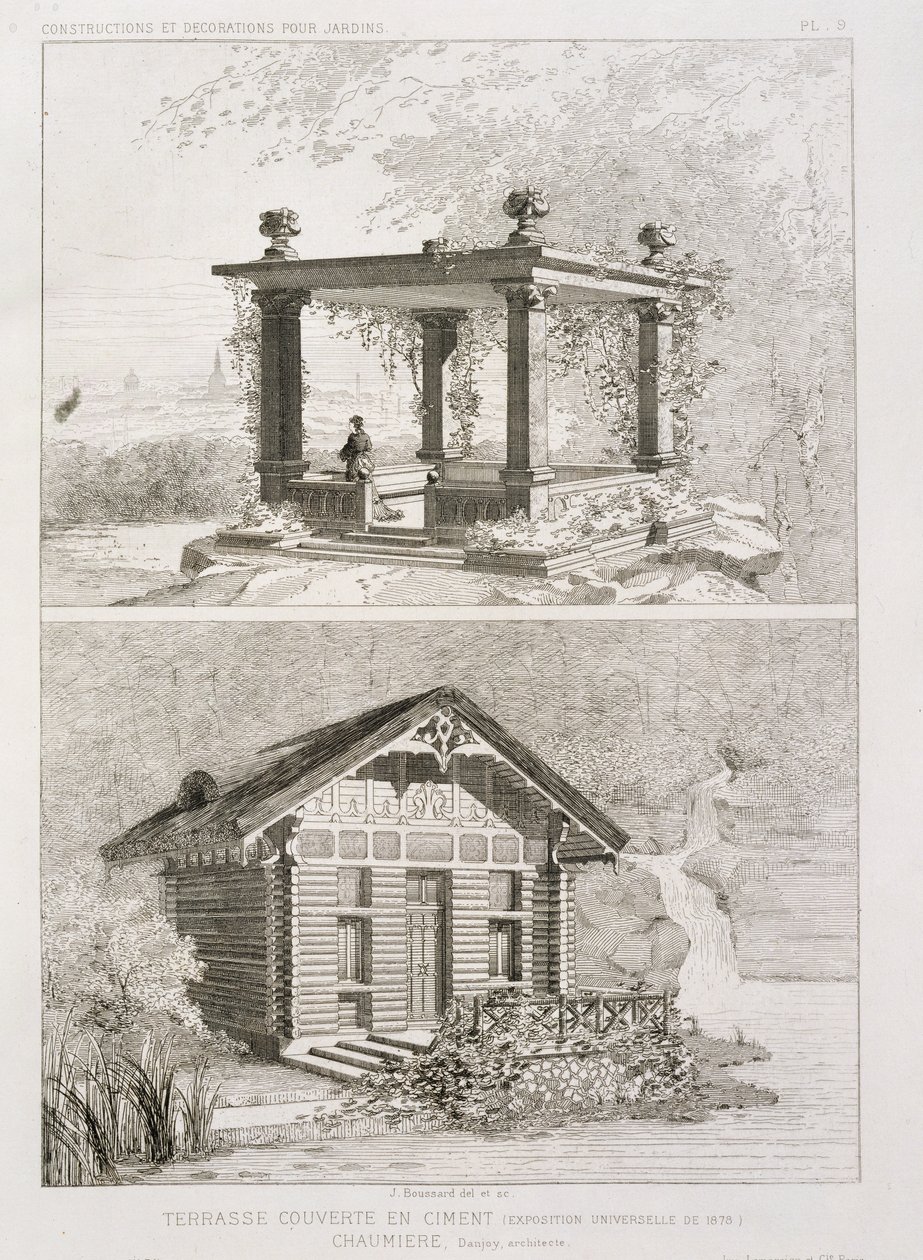 छत सीमेंट से ढकी हुई है, और डेनजॉय द्वारा बनाया गया बोवर, c.1880 द्वारा जे। बूसर्ड