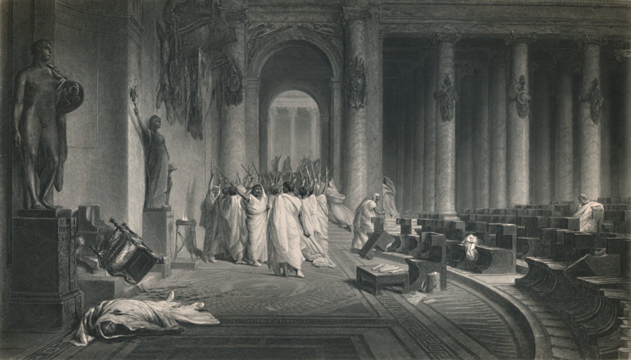 सीज़र की मौत। जूलियस सीज़र, c1870 द्वारा जेसी सेना के दिन