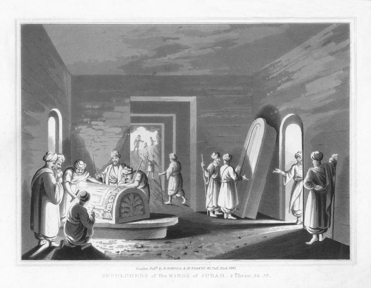 यहूदा के राजाओं के सिपाही। 2 इतिहास, 32.33, 1830 द्वारा जे। क्लार्क